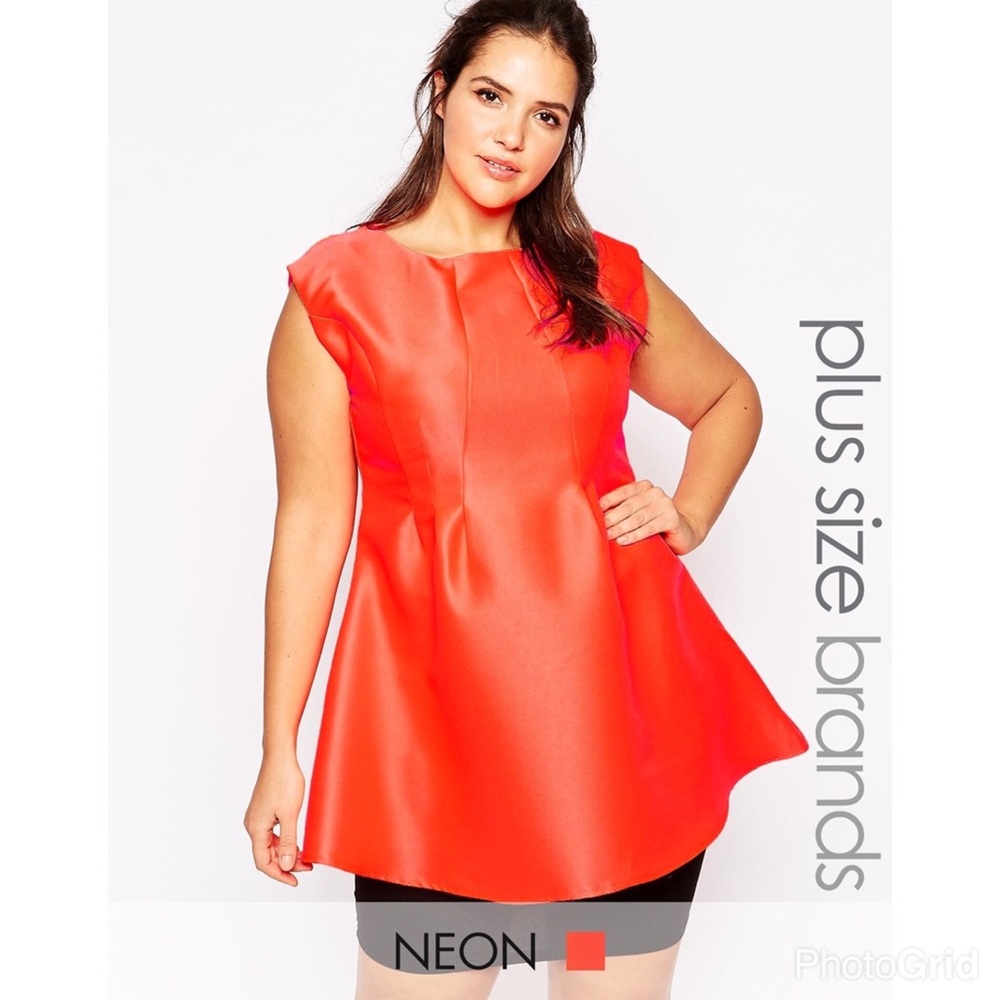 AX Paris peplum sleeveless top in coral BN…